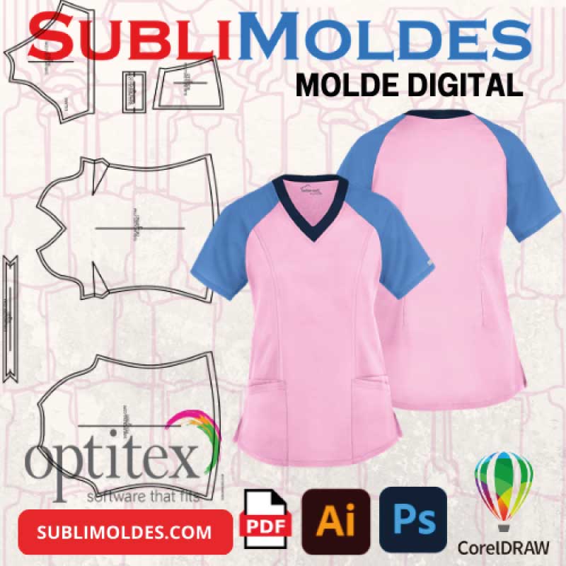 Molde Camisa Raglan Dotacion Medica | Sublimoldes Moldes Digitales
